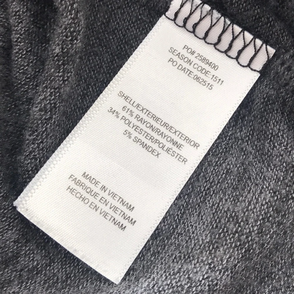 Splendid V-neck long sleeve gray mélange oversized t-shirt sweater